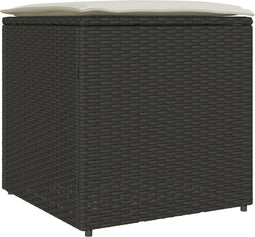 vidaXL - Kussenbox - Zwart - 50x50x50 - cm - Poly - Rattan
