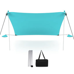 Coast Draagbare Strandtent - 3 x 3 m - UV-Bescherming UPF 50+ - Turquoise
