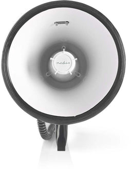 Nedis Megafoon - 120 dB - 1500 m Bereik - USB - Sirene - Opname - Wit/Zwart