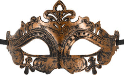 Maskarade Hamlet - Venitiaans Masker - Koper - Satijnen Lint - One Size