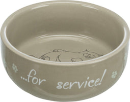 Trixie Voer/Waterbak 'Thanks For Service' Keramiek - Kattenvoerbak - Ø11 cm Assorti