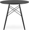 Ronde eettafel zwart - 80 cm diameter - beukenhouten poten - gelakte MDF