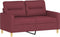 vidaXL - Tweezitsbank - 120 - cm - stof - wijnrood