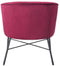 ELIOTT Fauteuil - Metalen poten - Rood fluweel - L 68 x D 59 x H 72 cm