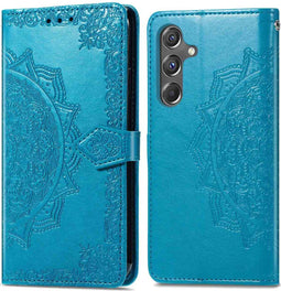 imoshion Hoesje Geschikt voor Samsung Galaxy A15 (5G) / A15 (4G) Hoesje Met Pasjeshouder - imoshion Mandala Bookcase - Turquoise