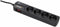 Infosec S4 Black Line II - 4-voudige Stekkerdoos met Schakelaar - LED-indicator - Zwart
