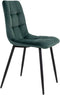 House Nordic Middelfart Eetkamerstoel Velvet Groen - Set van 2