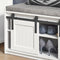 SoBuy FSR133-W - Schoenenbank - Opbergbank met 3 schuifdeuren en kussen - Wit 120x35x45 cm