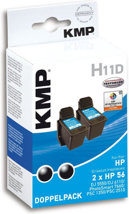KMP H11D - Inktcartridge - Multi-verpakking 2 stuks - Zwart (2 stuks)