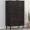 vidaXL - Hoge - kast - 60x33x100 - cm - massief - mangohout - zwart