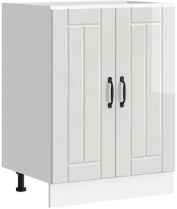 vidaXL - Spoelbakonderkast - Lucca - bewerkt - hout - hoogglans - wit