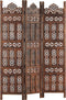 vidaXL - Kamerscherm - 3 - panelen - handgesneden - 120x165 - cm - mangohout - bruin