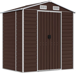 vidaXL - Tuinschuur - 191x130x198 - cm - gegalvaniseerd - staal - bruin