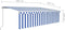 vidaXL - Luifel - handmatig - uittrekbaar - met - rolgordijn - LED - 5x3 - m - blauw - wit