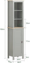 SoBuy BZR68-HG - Kolomkast badkamer - 6 lagen verstelbare planken - Grijs