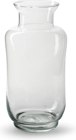 Jodeco Bloemenvaas Ella - helder transparant - glas - 13 x 26 cm - fles vaas