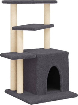 vidaXL - Kattenmeubel - met - sisal - krabpalen - 83,5 - cm - donkergrijs