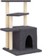 vidaXL - Kattenmeubel - met - sisal - krabpalen - 83,5 - cm - donkergrijs