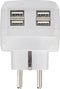 Sygonix SY-4499400 Tussenstekker Met USB Wit Set van 2 stuks