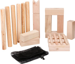 Eddy Toys Kubb-Spel - Kubb - Hout - met Opbergzak - Small