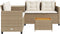 vidaXL - Tuinbank - met - tafel - en - kussens - L-vormig - poly - rattan - beige