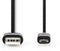 Nedis CCGP60500BK30 - USB A naar USB 2.0 micro kabel - 300 cm - Zwart