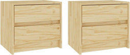 vidaXL - Nachtkastjes - 2 - st - 40x30,5x35,5 - cm - massief - grenenhout