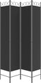 vidaXL - Kamerscherm - met - 4 - panelen - 200x200 - cm - stof - zwart