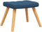 vidaXL - Schommelstoel - met - voetenbank - stof - blauw