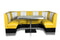 Bel Air Dinerbank Quarter Circle Booth HW-120-120 Geel