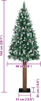 vidaXL - Kerstboom - met - echt - hout - en - sneeuw - smal - 150 - cm - groen