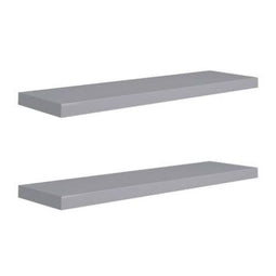 Wandschappen zwevend 2 st 90x23,5x3,8 cm MDF grijs