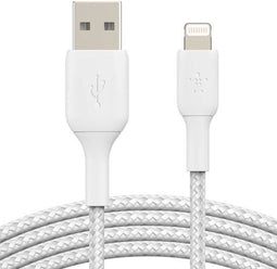 Belkin BOOST↑CHARGE - Gevlochten Lightning naar USB-A Kabel - 2m - MFi-gecertificeerd - Wit