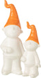 J-Line figuur Kabouter Staand - keramiek - wit/oranje - large
