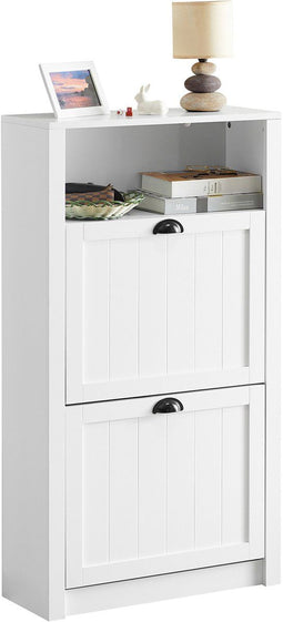 SoBuy FSR87-K-W - Schoenenkast - 2 Kleppen - Wit