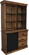 Vitrinekast - 125x48x210 - Naturel/zwart - Mangohout/ijzer