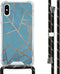 iMoshion Hoesje Geschikt voor iPhone Xs / X Hoesje Met Koord - iMoshion Design Hoesje met Koord - Blauw / Meerkleurig / Goud / Blue Graphic