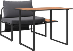 vidaXL - 2-Delige - Tuinset - met - Stoel - en - Anthraciet - Kussens
