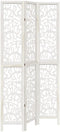 vidaXL - Kamerscherm - met - 3 - panelen - massief - paulowniahout - wit
