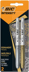 BIC Intensity Metallic Permanent Markers - Zilver en Goud - Pak van 2 Stuks
