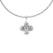 Diamonfire - Zilveren collier met hanger 45 cm - Bloem met 4 blaadjes - Wit