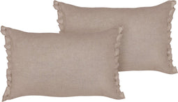 SASSAFRAS - Set van 2 kussens - Lichtbruin - 30 x 45 cm - Linnen