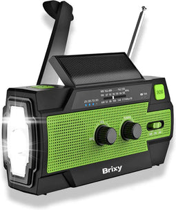 Brixy BR15 - Noodradio - 4000 mAh Powerbank - Solar - Zaklamp - Groen