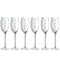 J-Line glas champagne met zilver opschrift - glas - transparant - 6 stuks