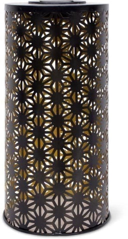 Solarlamp - GARDEN ID Zuil - Goud-Zwart Ø15 H30 cm - 6 tot 8 uur licht - Aan/uit knop - AAA oplaadbare batterij.
