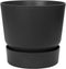 Elho Greenville Rond 16 - Bloempot Buiten met Waterreservoir - 100% Gerecycled Plastic - Ø 16 x H 15.3 cm - Living black