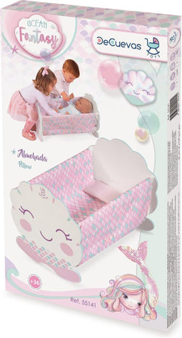Houten babypoppen bedje Ocean Fantasy