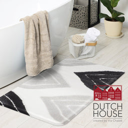 Dutch House Badmat Paris - Badmat 60x90cm - Grijs - Antislip - Badmatten - Anti Slip Douchemat - Badkamer Mat - Snel Absorberend - Snel Drogende Badmat