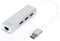 Digitus DA-70250-1 - USB 3.0 Hub met Gigabit LAN - Zilver