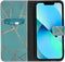 iMoshion Hoesje Geschikt voor iPhone 13 Hoesje Met Pasjeshouder - iMoshion Design Softcase Bookcase - Blauw / Blue Graphic